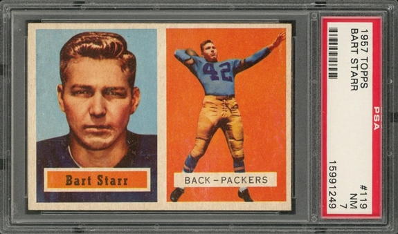 1957 Topps Football #119 Bart Starr Rookie Card – PSA NM 7